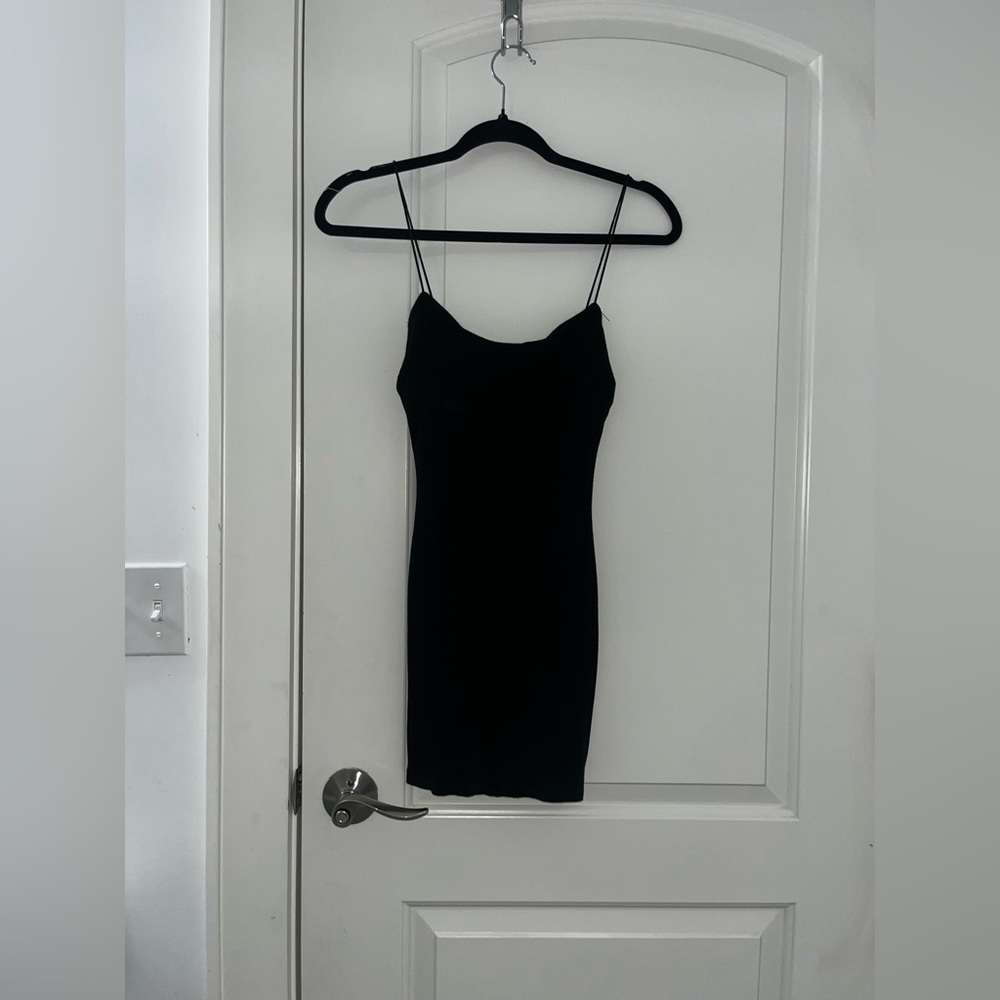 plain black mini dress